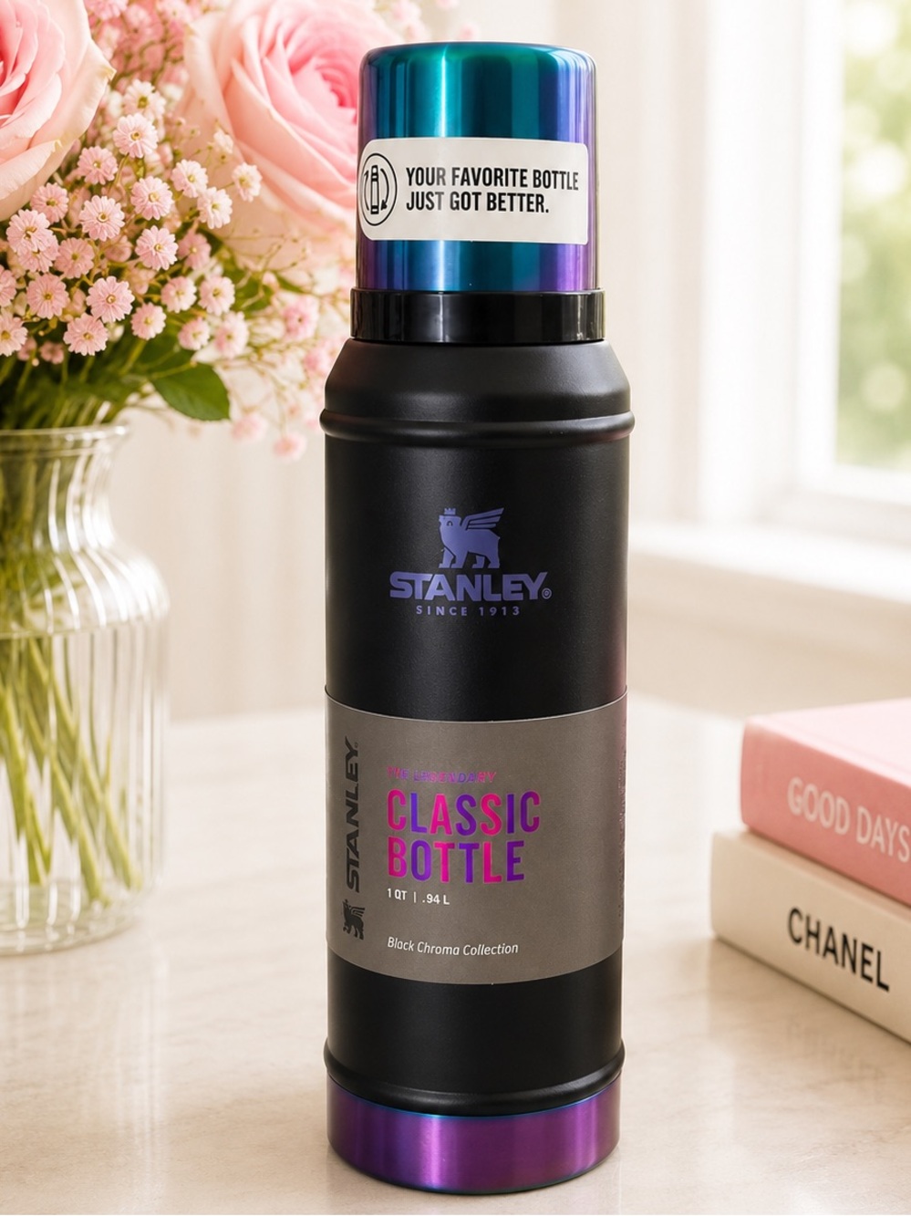 STANLEY Black Chroma Classic Bottle 1 QT NWT